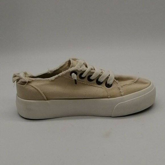 Maurices Womens Platform Flat Heel Lace Up Sneakers Cushioned Tan Sz‎ 6 M - Picture 2 of 9